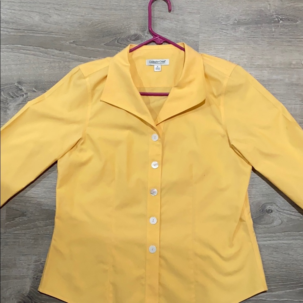 M Yellow Coldwater Creek Blouse